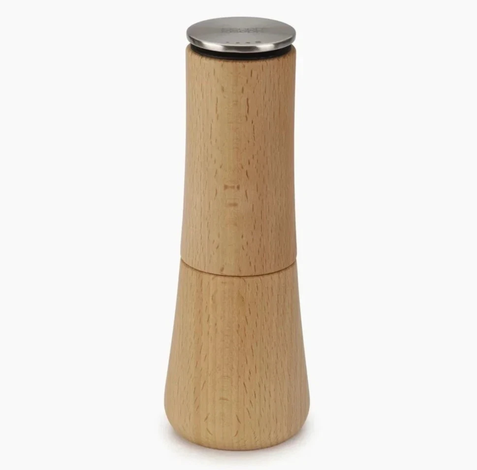Joseph Joseph Milltop Pepper Mill - Non-Spill Refillable Ceramic Grinding Wooden