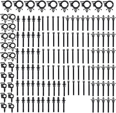150 Pcs Car Wire Loom Routing Clips, Push Mount Cable Zip Tie, Auto Push Retaine
