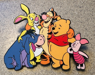 PIN WINNIE THE POOH EEYORE TIGGER PIGLET RABBIT 3'' JUMBO FANTASY ARMS AROUND