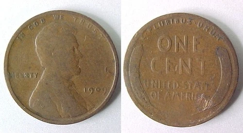 1909 P Lincoln Cent Good - Very Good G - VG