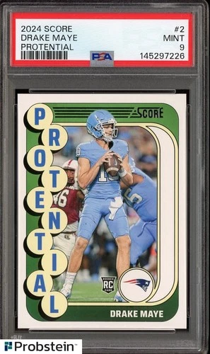 2024 Score Protential #2 Drake Maye New England Patriots RC Rookie PSA 9 MINT