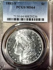 1881 S  MORGAN DOLLAR  PCGS CH BU + BEAUTIFUL BLAZER