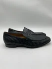 Men’s Saks Fifth Avenue woven leather penny loafer in black Size 10M