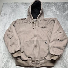 Dri-Duck Cheyenne Jacket Mens XL Beige Long Sleeve Hooded Workwear Logo