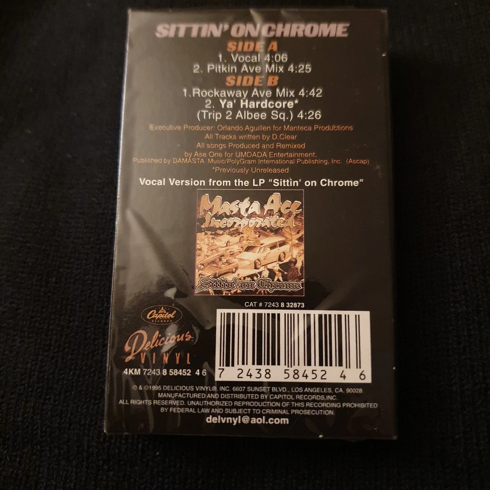 Sittin' on Chrome Cassette Single Masta Ace Incorporated Sealed Nice Condition - Image 2 of 4