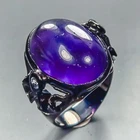 Unique ring 19 ct Natural Amethyst Ring 925 Sterling Silver Size 7.5 /R458087