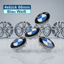 4 BMW Nabendeckel Nabendeckung blau 68mm Felgenkappen Radnabenkappen