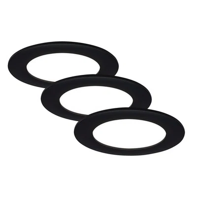 3 x Briloner LED Einbauleuchten Schwarz rund Ø12cm IP44 7W 840 Neutralweiß 4000K - Bild 1 von 4