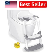 Foldable Toddler Potty Training Seat with Ergonomic Design - Space-Saving Grey