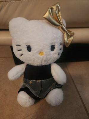 Hello Kitty Kuromi My Melody Plush Gold Bow Black Dress (L)