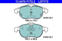 Bremsbelagsatz FÜR Saab 9-3 (YS3F, E79, D79, D75) - ATE 13.0470-7172.2