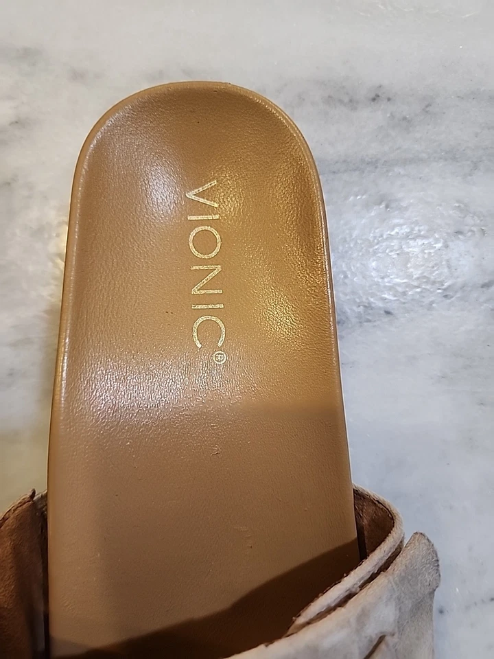 Vionic Roni Black Suede Ruffle Sandal Slide Size 10 - Image 4 of 4