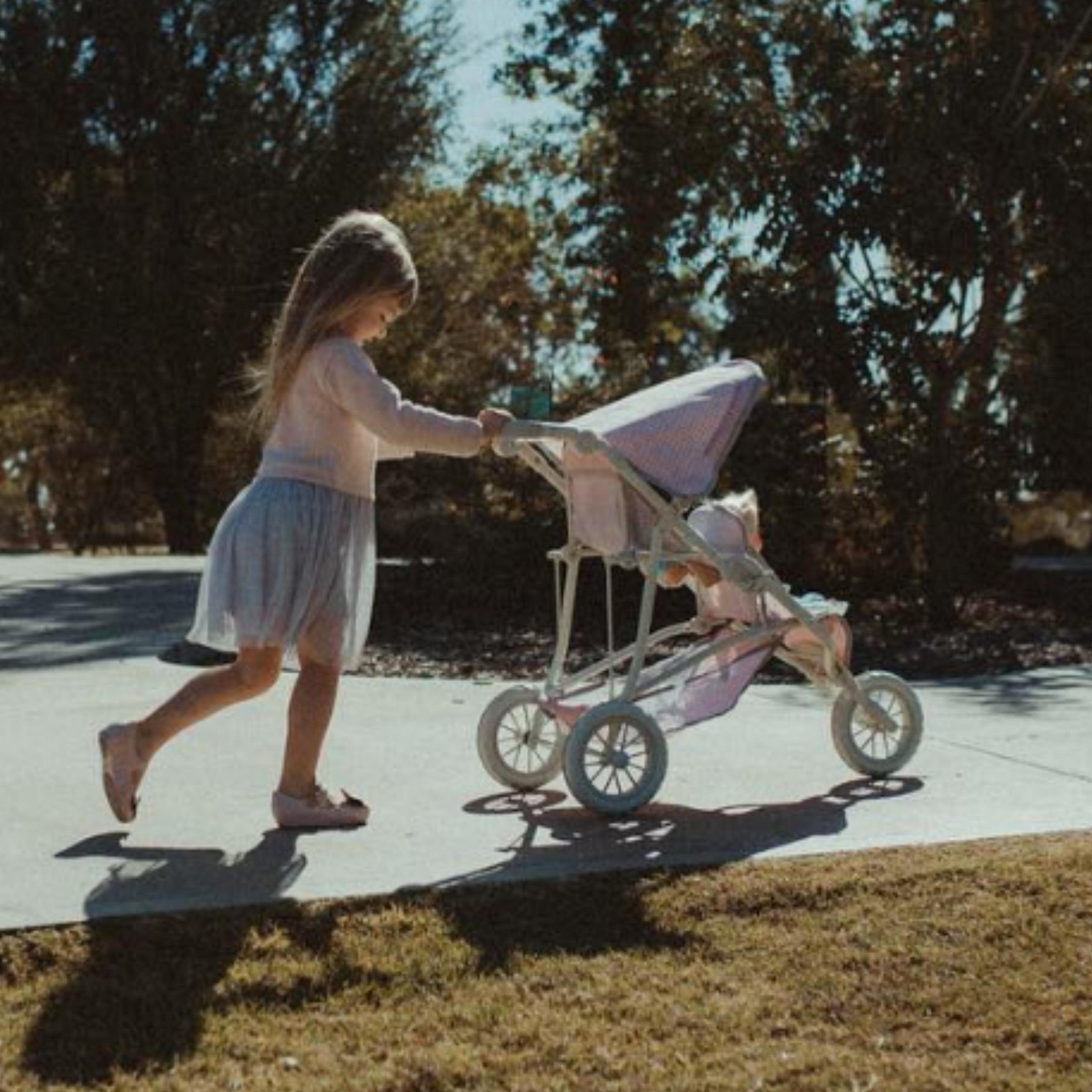 Olivia's Little World Polka Dot Princess Baby Doll Twin Jogging Stroller, Pink