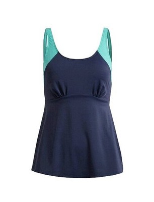Tankini-Oberteil Gr. 40 Blau Türkis Damen Schwimm-Bade-Top Tanktop Neu