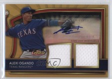 2011 Topps Finest Gold Refractor Rookie Dual Relics 11/69 Alexi Ogando Auto 2a8