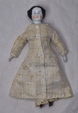 Antique 10.5" Flat Top China Head Doll Frail Body Perfect Arms Germany c1870s