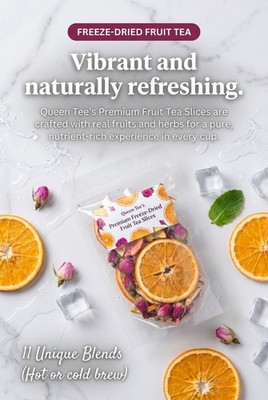 Queen Tee's Premium Freeze-Dried Fruit Tea Slices Packages