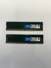 Lot of 2: Crucial Micron 8 GB DDR4-2666 UDIMM 1.2V CL19 RAM. Tested and working