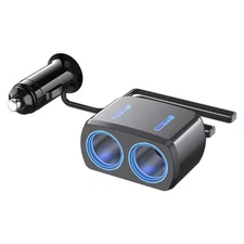 SHUNWEI SD-1904 Dual Socket Car Cigarette Lighter Splitter with Charger