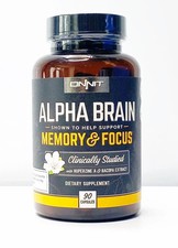 Onnit Labs Alpha Brain Memory & Focus Sealed 90 Capsules Caps Fresh(Pack of 2)