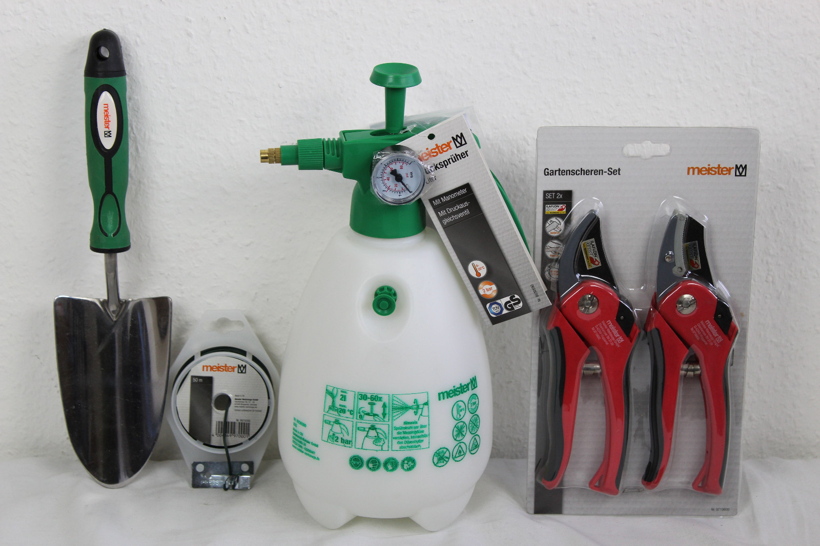 Meister Set Drucksprüher 2 L, Mit Manometer,