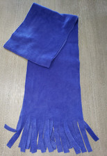 MEN WOMEN solid dark blue FLEECE WINTER SCARF 62 inch long x 8 inch