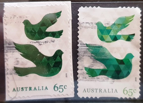 Australia 2015 Christmas 2 65c P&S stamps fine used including embellished