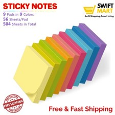 Post It Notes Pop-Up, Sticky Notes, 3X3 Inches, 9 Pads, Bright Colors Self-St...