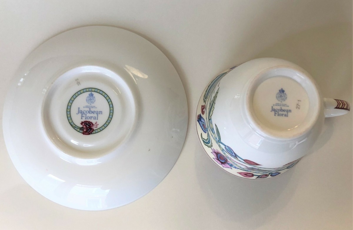 RARE* vintage Royal Worcester - Jacobean Floral - teacup & saucer