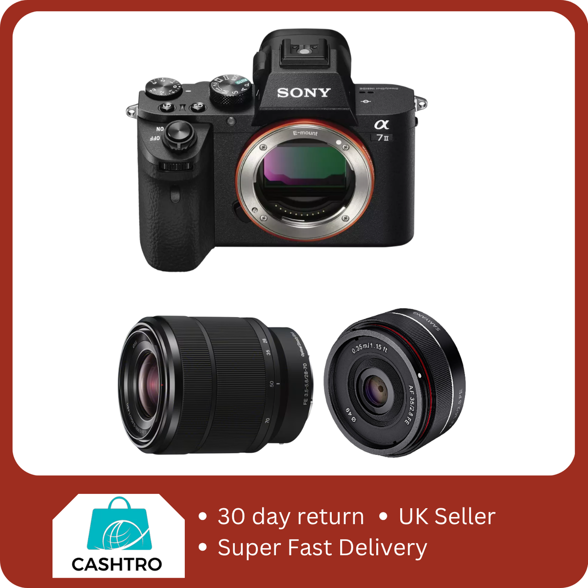 Sony A7 II Mirrorless Camera 28-70mm 35mm FE Lenses Kit [Used  GradeB]