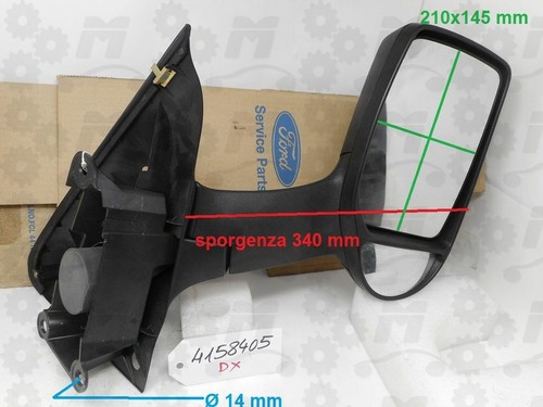 Specchio retrovisore esterno dx manuale braccio lungo Ford Transit - Picture 4 of 4