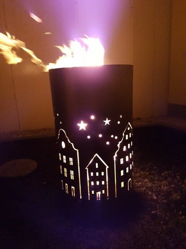 Feuertonne / Feuerkorb mit Motiv " Skyline " - Bild 4 von 4