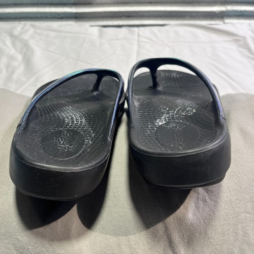 OOFOS Flip Flop Atlantis Sandals Womens 6 Black Ombré Comfort Recovery Slide - Picture 8 of 12