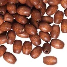 Bulk Lot Mocha Brown Handcrafted 9mm x 6mm Oval Wood Beads 50 pcs