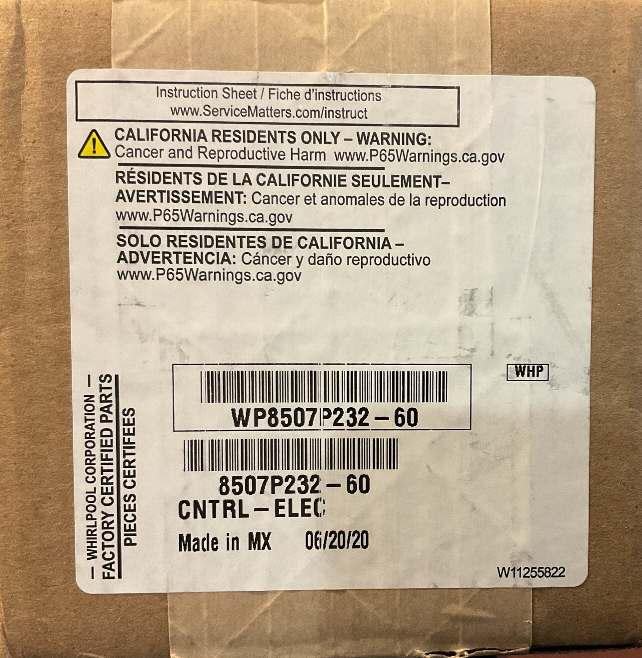 Whirlpool WP8507P232-60 Range Oven Control Board OEM New