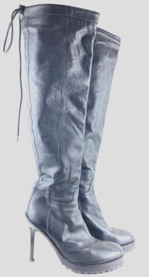 ANN DEMEULEMEESTER High Heel Boots,Black Leather US 10 RARE worn once