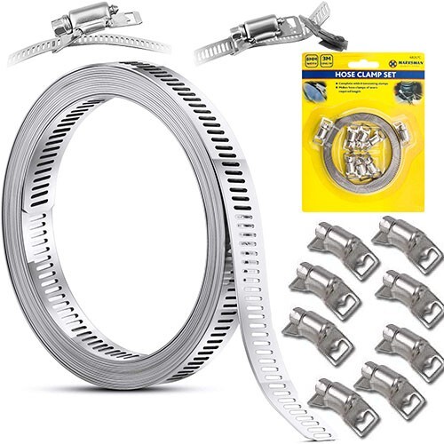Draper Hose Clamp Jubilee Clip Set 8mm Wide x 3m Long Clamping Band