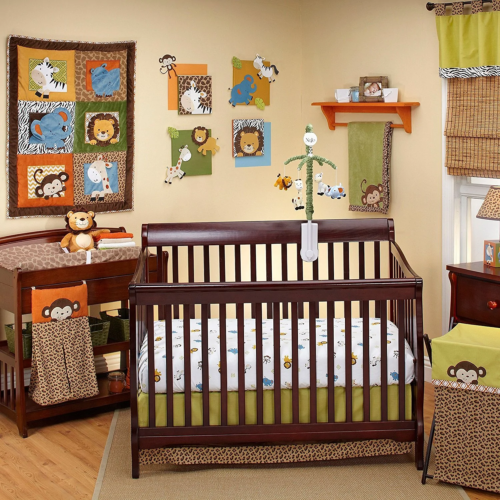 Zambia Collection 4 Piece Crib Bedding Set by NoJo - Afbeelding 1 van 4