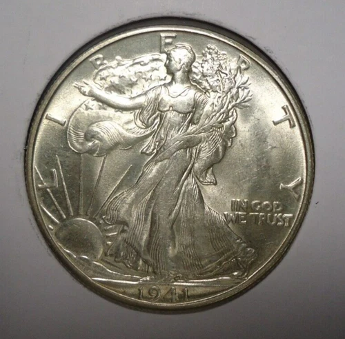 BU Choice uncirculated 1941 D Walking Liberty 50C half dollar FREE SHIPPING
