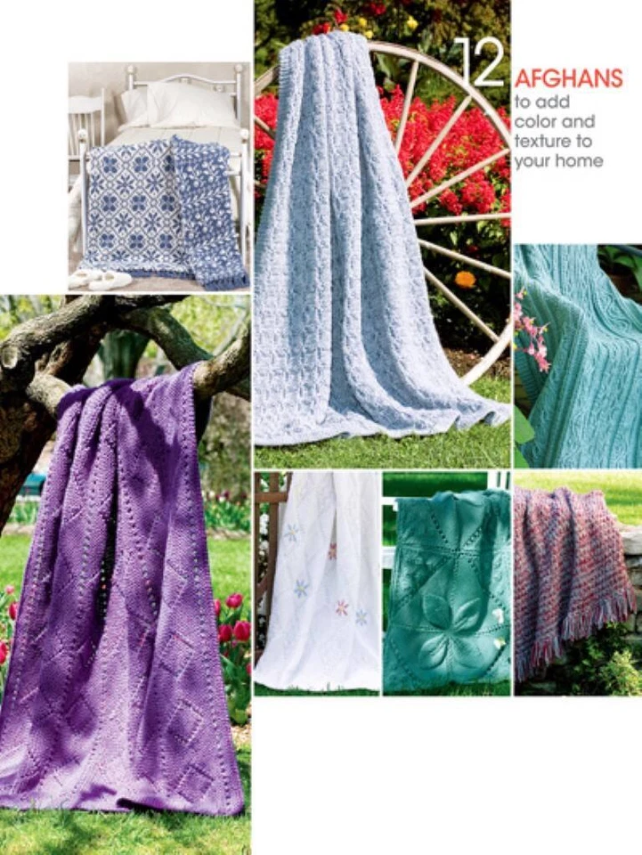 ANNIES TEXTURE FILLED KNIT AFGHANS 12 WONDERFUL DESIGNS - Image 2 of 2