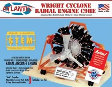 Atlantis Models - 1/12 Wright Cyclone 9 Radial Engine STEM Plastic Model Kit