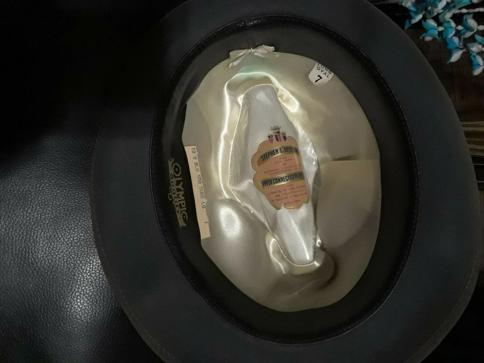 Stephen L. Stetson Fedora Style Hat Size 7 Forest Green Suede Vtg. Early Century - Image 3 of 4