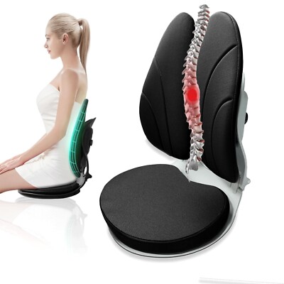 Foldable Dual-Back Chair Lumbar Support for Office Chair Back