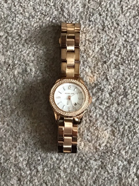 michael kors rose gold diamante watch
