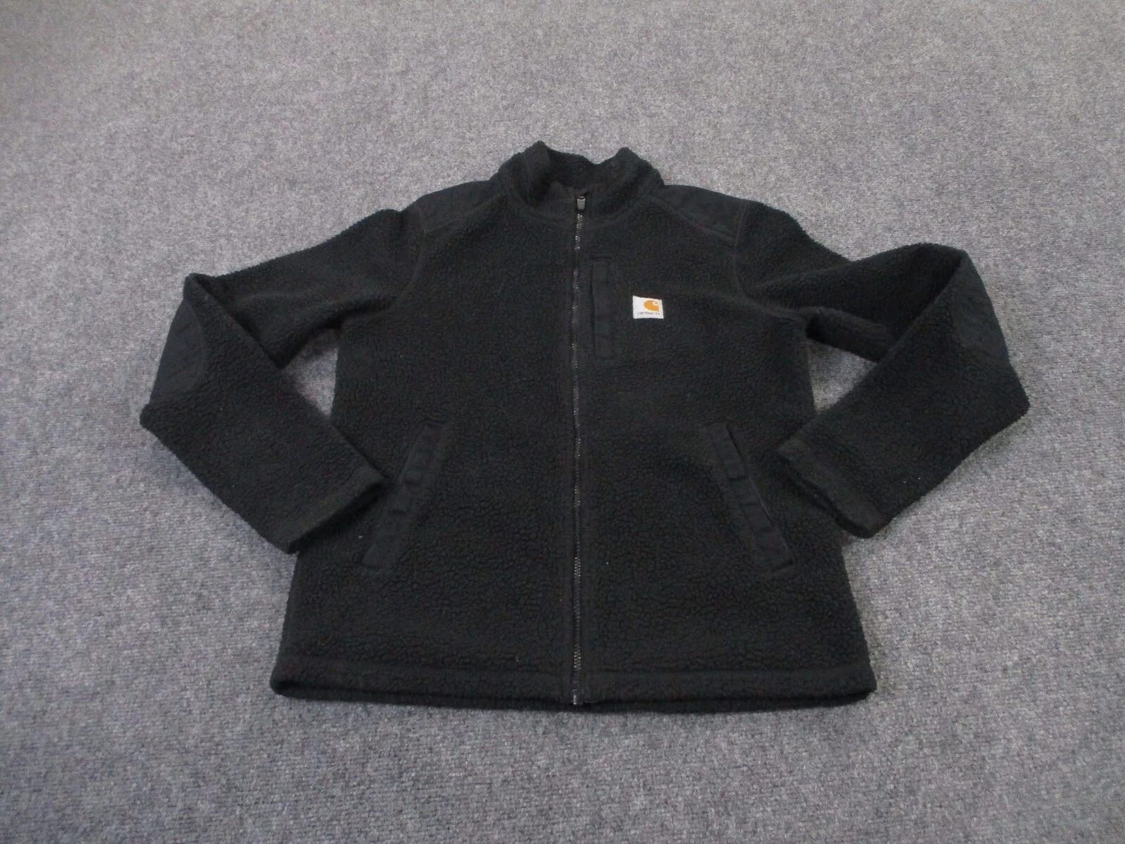 Carhartt Jacket Women S Black Relaxed S Sherpa Fleece Outdoors Workwear Hiking
