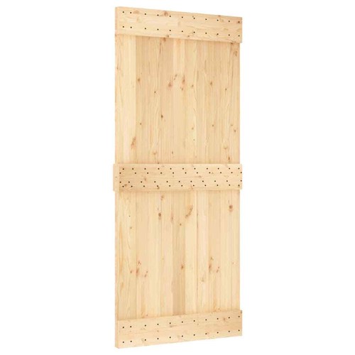 Sliding Door with Hardware Set 90x210 cm Solid Wood Pine vidaXL - Picture 3 of 11