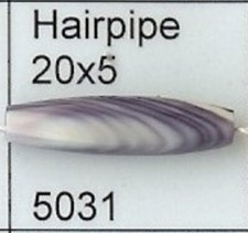 5031 Hairpipe 20x5 purple Wampum Bead quahog