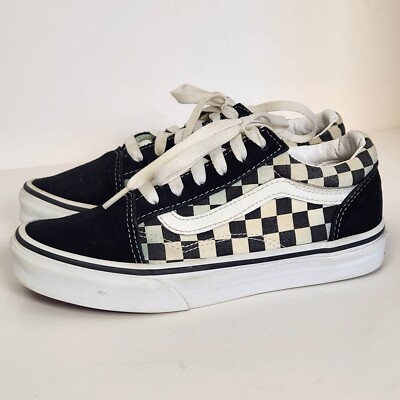 Vans Old Skool - Primary Checkerboard Checker Check - Black/White - Kids Size 3