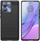 For MOTOROLA EDGE 40 CARBON FIBRE CASE SHOCKPROOF HEAVY DUTY BLACK PHONE COVER