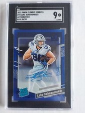 Luke Schoonmaker 2023 Clearly Donruss AUTO BLUE COLOR MATCH🔷🔷/99 SGC 9 RC BOYS